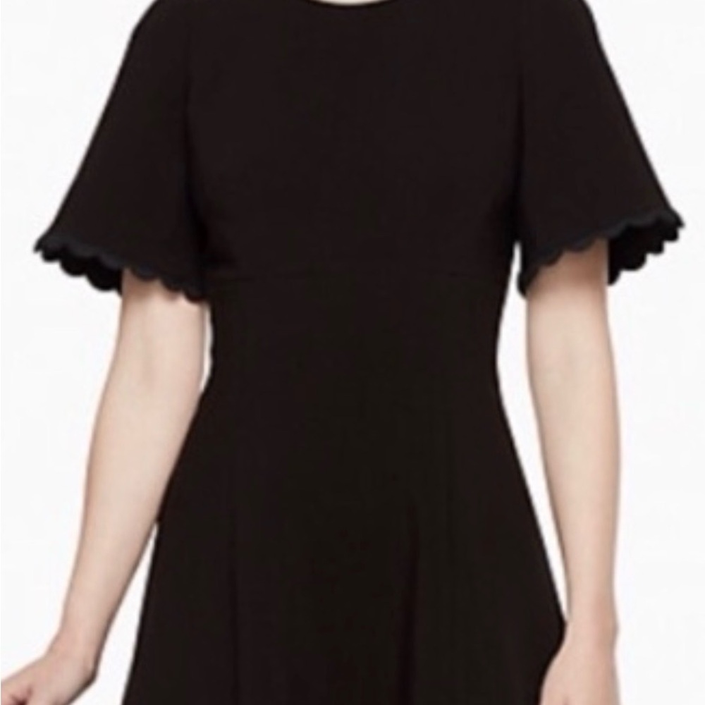 kate spade Black Scallop Sleeve Dress, Size 12